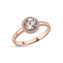 14kt. GRACE Ring med rund Grøn ametyst 6mm + 0,10ct. W-si
