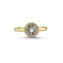 14kt. GRACE Ring med rund Grøn ametyst 6mm + 0,10ct. W-si
