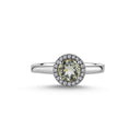 14kt. GRACE Ring med rund Grøn ametyst 6mm + 0,10ct. W-si