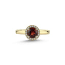 14kt GRACE Ring med rund Granat 6mm + 0,10ct. W-si