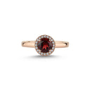 14kt GRACE Ring med rund Granat 6mm + 0,10ct. W-si