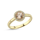 14kt. GRACE Ring med rund Morganit 6mm + 0,10ct. W-si
