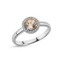 14kt. GRACE Ring med rund Morganit 6mm + 0,10ct. W-si