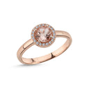 14kt. GRACE Ring med rund Morganit 6mm + 0,10ct. W-si