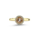 14kt. GRACE Ring med rund Morganit 6mm + 0,10ct. W-si