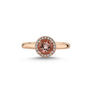 14kt. GRACE Ring med rund Morganit 6mm + 0,10ct. W-si