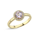 14kt. GRACE Ring med rund Pink ametyst 6mm + 0,10ct. W- si