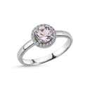 14kt. GRACE Ring med rund Pink ametyst 6mm + 0,10ct. W- si