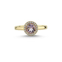 14kt. GRACE Ring med rund Pink ametyst 6mm + 0,10ct. W- si