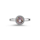 14kt. GRACE Ring med rund Pink ametyst 6mm + 0,10ct. W- si
