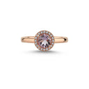 14kt. GRACE Ring med rund Pink ametyst 6mm + 0,10ct. W- si