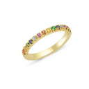 14kt. PERÁ ring med citrin, tzavorit, blå,pink, orange safir, 2x0,015ct.W-si