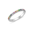 14kt. PERÁ ring med citrin, tzavorit, blå,pink, orange safir, 2x0,015ct.W-si
