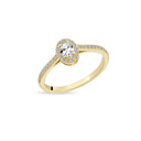 14kt. ELVIRA Roset ring med 0,25 + 32 x 0,005 ct. W-si