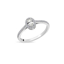 14kt. ELVIRA Roset ring med 0,25 + 32 x 0,005 ct. W-si