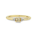 14kt. Champagne ring med 0,15ct.champagne + 0,06ct. W-si