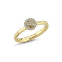 14kt. Bernadotte ring med 0,25ct. champagne + 0,12ct. W-si
