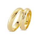 14kt. Vielsesring med 4 x 0,01ct. W-vs eller uden sten