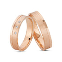 14kt. Vielsesring m. 0,03ct. W-vs eller uden sten
