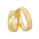 18kt. Vielsesring med 4 x 0,01ct. W-vs eller uden sten