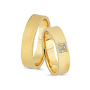 18kt. Vielsesring med 9 x 0,01ct. W-vs eller uden sten
