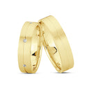 18kt. Vielsesring med 6 x 0,01ct. W-vs eller uden sten