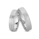14kt. Vielsesring med 4 x 0,01ct. W-vs eller uden sten