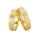 18kt. Vielsesring med 4 x 0,01ct. W-vs eller uden sten