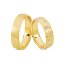 18kt. Vielsesring med 0,08ct. W-vs eller uden sten