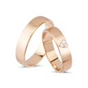 14kt. Vielsesring med 3 x 0,02ct. W-vs SILKEMAT eller uden sten