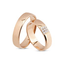 14kt. Vielsesring med 9 x 0,01ct. W-vs eller uden sten