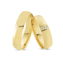 Blank 14kt. Vielsesring med 3 x 0,01ct. W-vs eller uden sten