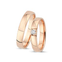 14kt. Vielsesring med 0,09ct. W-si eller uden sten
