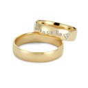 14 karat vielsesring med 0,12ct. W-vs eller uden sten