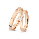 14kt. Vielsesring med 0,14ct. W-si eller uden sten