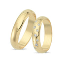 8kt. Vielsesring 4,8mm med 0,11ct. W-vs eller uden sten