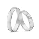 9kt. Hvidguld vielsesring med 0,045ct.W-vs eller uden sten