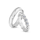 14kt. Vielsesring med 3 x 0,05ct. W-si eller uden sten