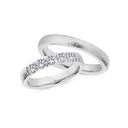 14kt. Vielsesring med 5 x 0,09ct. W-si hamret eller uden sten