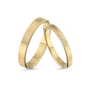14kt. Vielsesring med 0,025ct. W-vs silke eller uden sten