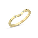 14kt. Vielsesring med 3 x 0,005ct. W-vs