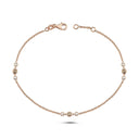 14kt. Champagne armbånd med 3x0,03ct. champagne + 6x0,02ct. W-si
