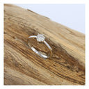 Reloved - SMK 14 karat hvidguld Solitaire ringe med 9*0,01 + 1*0,10 ct. - 54
