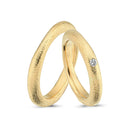 Hamret 14kt. Vielsesring med 0,07ct. W-vs eller uden sten