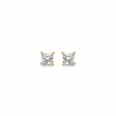Sølvforgyldt ørestikker med zirconia i 4 grabber - 3 mm