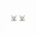 Sølvforgyldt ørestikker med zirconia i 4 grabber - 4 mm