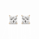 Sølvforgyldt ørestikker med zirconia i 4 grabber - 6 mm