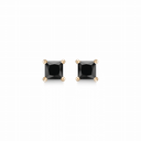 Sølvforgyldt ørestikker med sort zirconia i 4 grabber - 4 mm