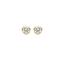 Sølvforgyldt ørestikker med 5 mm zirconia i rund fatning