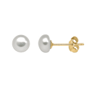 Sølvforgyldt ørestikker med ferskvandsperle 6 mm - 6 mm